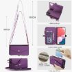 Samsung Galaxy A13 Wallet Case, Detachable Leather, Lanyard, Dark Purple - 7