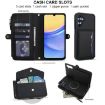 Samsung Galaxy A15 Wallet Case: Detachable Leather with Lanyard (Black) - 4