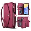 Samsung Galaxy A15 Wallet Case, Detachable Leather with Lanyard, Red - 1