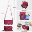 Samsung Galaxy A15 Wallet Case, Detachable Leather with Lanyard, Red - 7