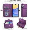 Samsung Galaxy A35 5G Wallet Case, Detachable Leather, Lanyard, Purple - 4