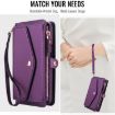 Samsung Galaxy A35 5G Wallet Case, Detachable Leather, Lanyard, Purple - 8