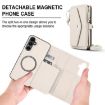Samsung Galaxy A54 5G Wallet Case, Detachable Leather with Lanyard, White - 2