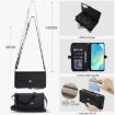 Samsung Galaxy A54 5G Wallet Case, Detachable Leather with Lanyard, Black - 7