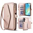 Samsung Galaxy A54 5G Wallet Case with Lanyard, Detachable Leather, Rose Gold - 1
