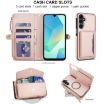 Samsung Galaxy A54 5G Wallet Case with Lanyard, Detachable Leather, Rose Gold - 4