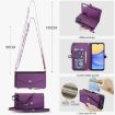 Samsung Galaxy A55 5G Wallet Leather Phone Case with Lanyard, Purple - 7
