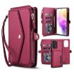 Samsung Galaxy A72 5G Red Leather Wallet Phone Case with Lanyard - 1