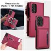 Samsung Galaxy A72 5G Red Leather Wallet Phone Case with Lanyard - 3