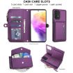 Samsung Galaxy A72 5G Wallet Leather Phone Case with Lanyard, Purple - 4