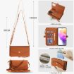 Samsung Galaxy A72 5G Wallet Detachable Leather Case with Lanyard Brown - 7