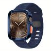 Apple Watch Series 10 46mm Dark Blue Silicone Band with TPU Case - 1