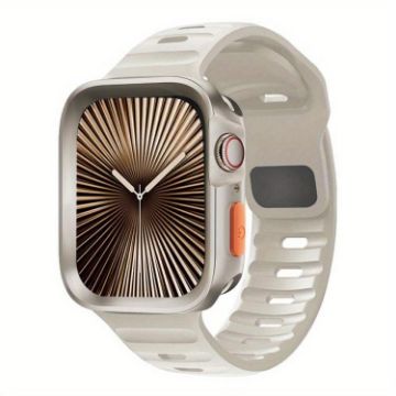 Apple Watch Series 10 46mm Wave Texture Silicone Band & TPU Case - 1