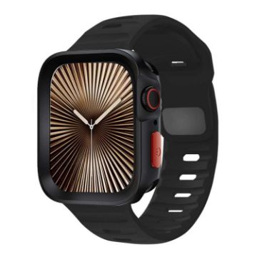 Apple Watch Series 10 46mm Black Silicone Band & TPU Case - 1