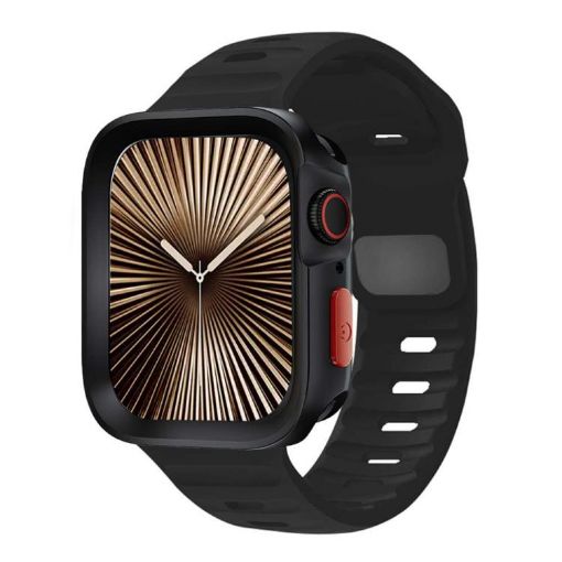 Apple Watch Series 10 46mm Black Silicone Band & TPU Case - 1