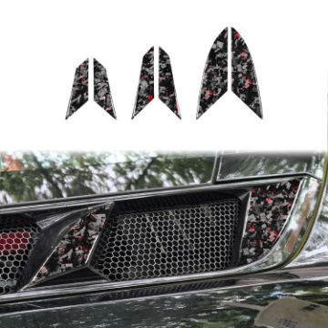 6pcs Gold Foil Carbon Fiber Engine Vents Stickers for Corvette C8 2020+ - 1