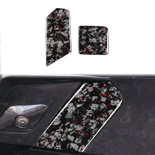 Gold Foil Carbon Fiber Trailer Hook Stickers for Corvette C8 2020+ (Red) - 1