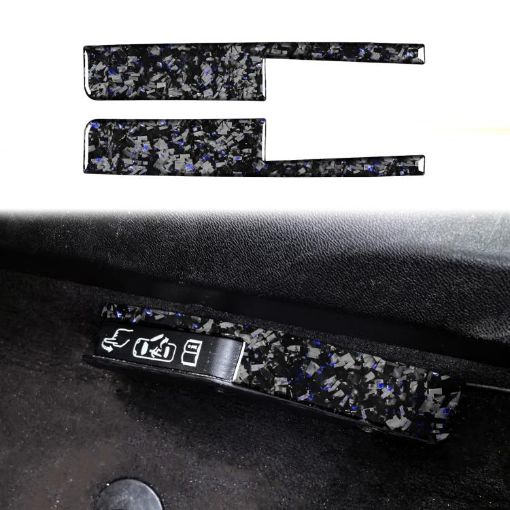 Gold Foil Carbon Fiber Door Lock Stickers for Corvette C8 2020+ (Blue) - 1