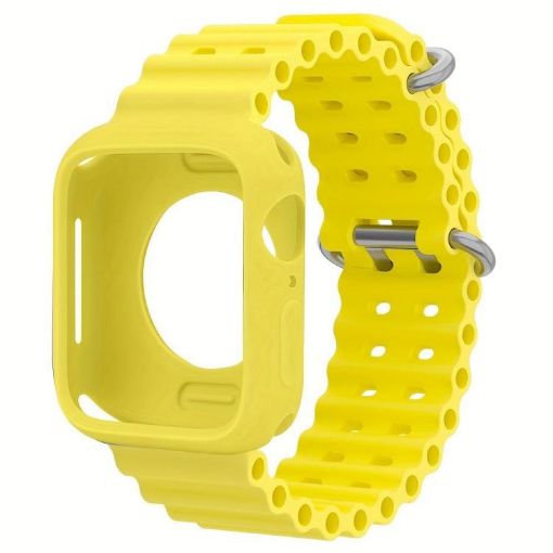 Apple Watch Series 10 46mm Yellow Ocean Silicone Band & Case - 1
