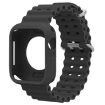Apple Watch 44mm/45mm Ocean Silicone Band & Case - Black - 1