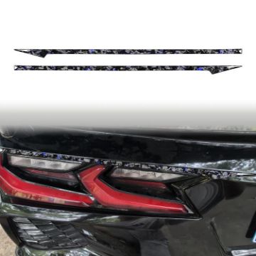 Gold Foil Carbon Fiber Taillight Stickers for Corvette C8 2020+, 2pcs Set - 1