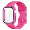 Apple Watch Series 10 42mm Rose Red Silicone Band with PC Case - 1