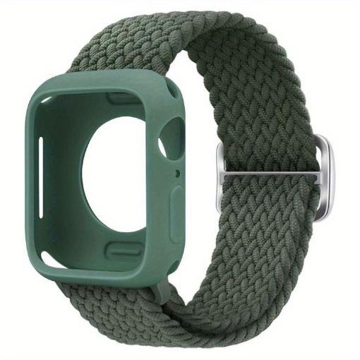 Apple Watch 40mm/41mm Nylon Band & Silicone Case - Army Green - 1