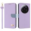 Xiaomi 13 Ultra Purple Metal Bow Leather Phone Case with Hand Strap - 1