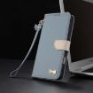 Xiaomi 15 Ultra Light Blue Metal Bow Leather Phone Case with Strap - 8
