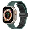Olive Green Black Magnetic Silicone Band for Apple Watch 46/49/45/44mm - 1