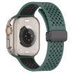 Olive Green Black Magnetic Silicone Band for Apple Watch 46/49/45/44mm - 4