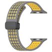 Magnetic Silicone Watch Band for Apple Watch 46/49/45/44mm - Grey Yellow - 2