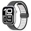 Apple Watch Band 42/41/40/38mm Magnetic Buckle Silicone Black White - 1