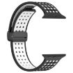 Apple Watch Band 42/41/40/38mm Magnetic Buckle Silicone Black White - 3