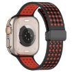 Magnetic Buckle Silicone Watch Band for Apple Watch 42/41/40/38mm Black Red - 4