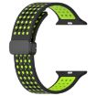 Apple Watch Band 42/41/40/38mm Magnetic Buckle Silicone Black Lime - 2
