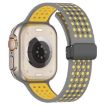 Magnetic Buckle Silicone Watch Band for Apple Watch 42/41/40/38mm Grey Yellow - 4