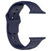 Apple Watch Band 46/49/45/44mm Vertical Grain Reverse Buckle Silicone Midnight - 3
