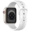 Apple Watch Band 42/41/40/38mm Vertical Grain Reverse Buckle Silicone White - 4