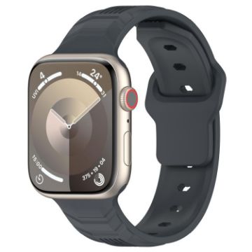 Apple Watch Band 42/41/40/38mm Vertical Grain Silicone - Platinum Gray - 1