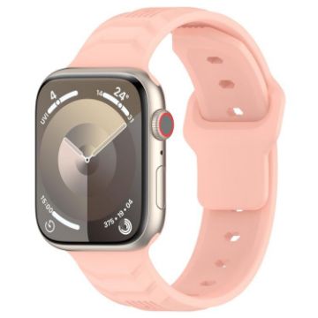Apple Watch Band 42/41/40/38mm Vertical Grain Silicone Retro Rose - 1