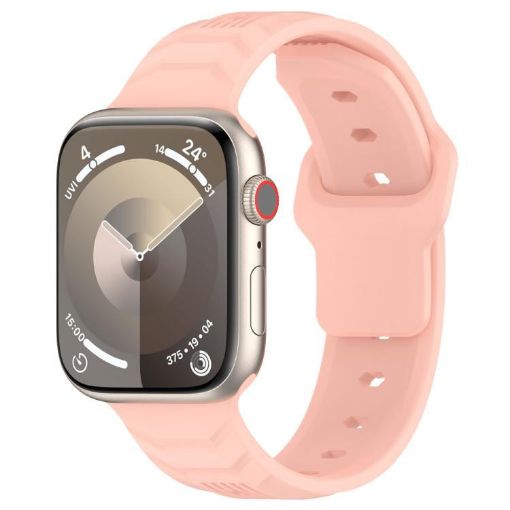 Apple Watch Band 42/41/40/38mm Vertical Grain Silicone Retro Rose - 1