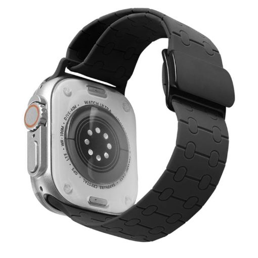 Apple Watch Band 46/49/45/44mm Magnetic Buckle Silicone Black - 1