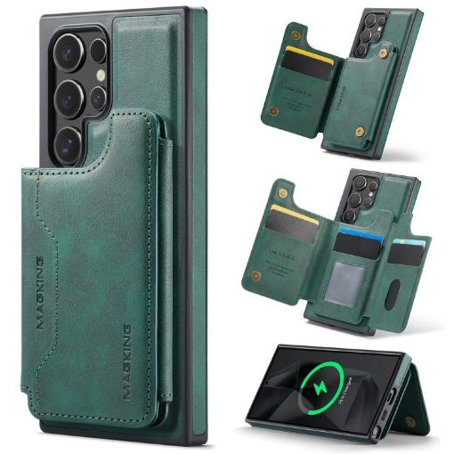 Samsung Galaxy S24 Ultra 5G DG.MING MagSafe RFID Card Case Green - 1