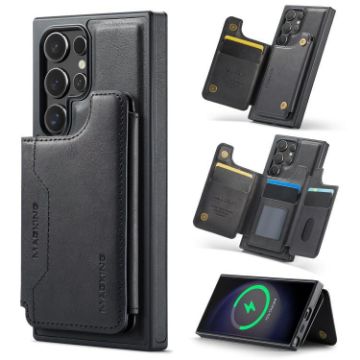 Samsung Galaxy S23 Ultra 5G DG.MING MagSafe RFID Card Phone Case Black - 1