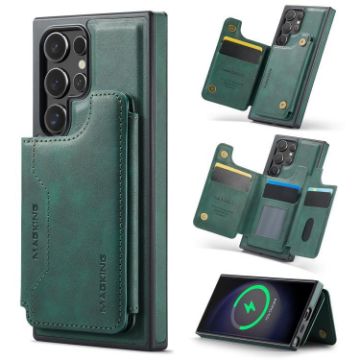 Samsung Galaxy S23 Ultra 5G DG.MING MagSafe RFID Card Case (Green) - 1