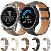 Garmin Fenix 8/7X/6X/5X Leather Watch Band 26mm 22mm Light Grey - 2