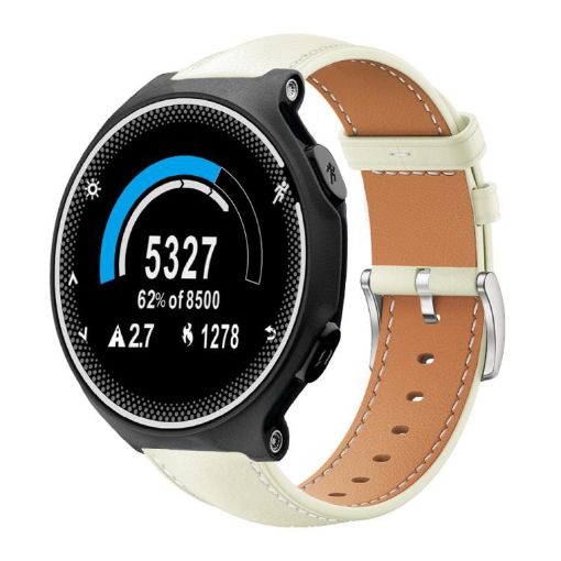 Garmin Forerunner 220/735/735XT/230/235 20mm Leather Watch Band White - 1