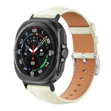 Samsung Galaxy Watch Ultra 47mm Black Shark Leather Band (Creamy White) - 1