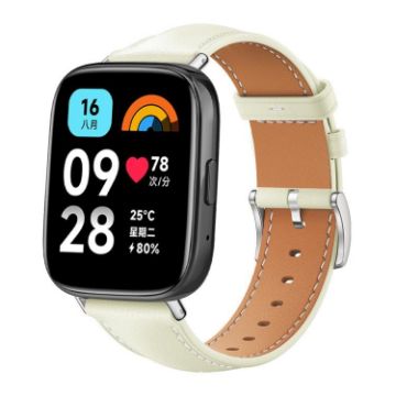 Redmi Watch 3 Active/Lite 20mm Black Shark Leather Band - Creamy White - 1